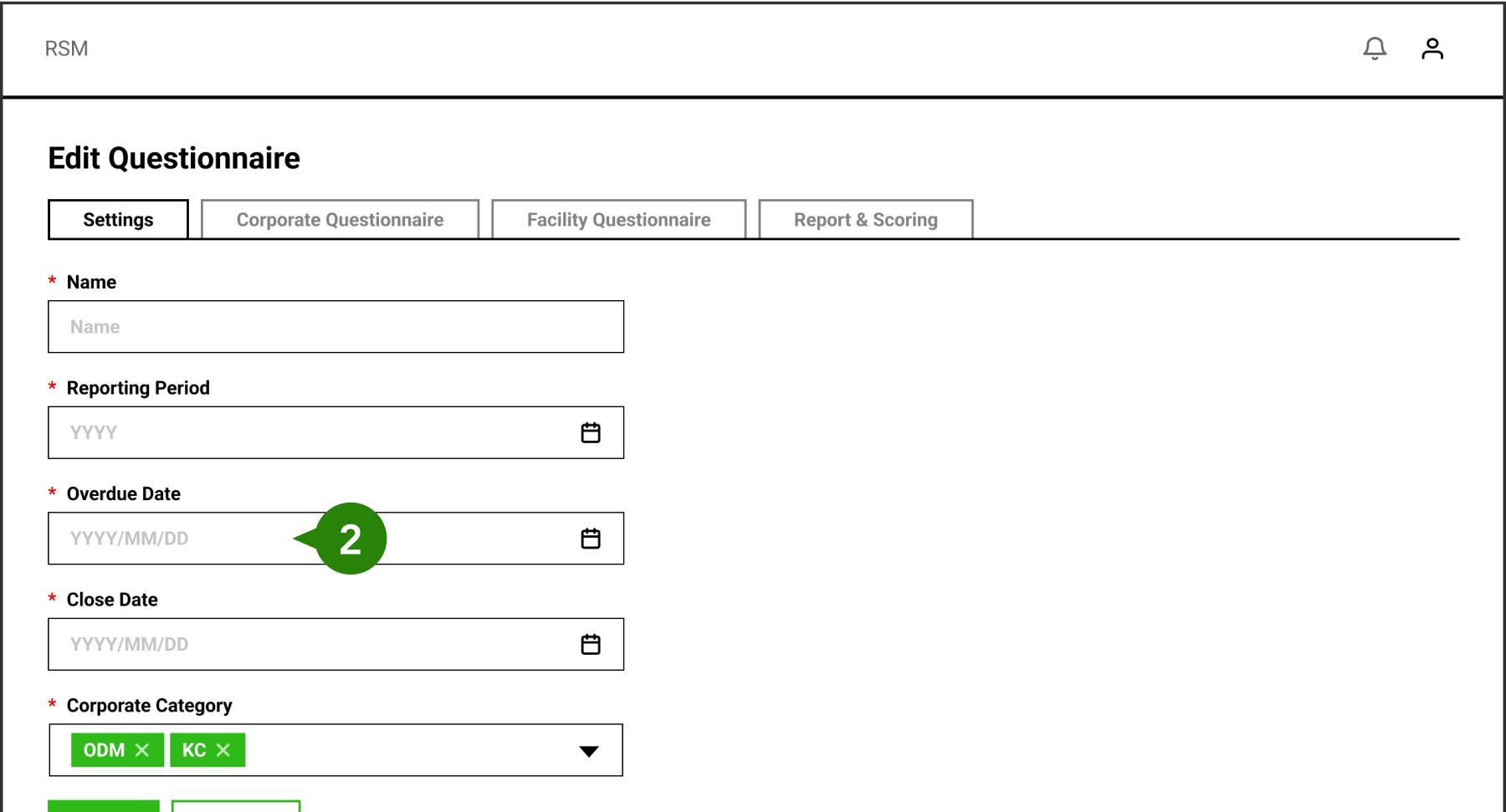 Edit questionnaire basic settings